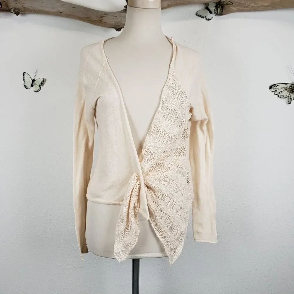 Anthropologie knitted and knotted open cardigan